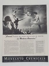 1940 Monsanto Chemicals Fortune WW2 Print Ad Ponce De Leon Fishing Swimming picture
