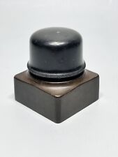 Antique 19c. French Hard Rubber Ebonite Travelling Ink Bottle Inkwell picture