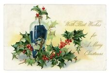Antique Christmas Postcard Embossed c1906 
