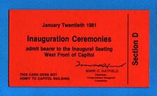 RONALD REAGAN INAUGURATION CEREMONIES TICKET JANUARY 20TH 1981 picture