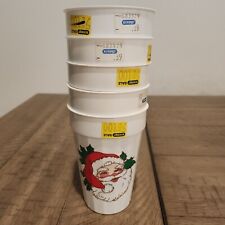 Christmas Santa Claus Plastic Milk Fluted Cups 16 oz Lot Of 5 Vintage Eckerd Tag picture