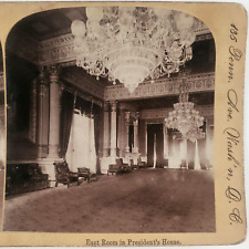 White House East Room Stereoview c1890 President's Mansion House Washington D812 picture