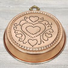 The Cooks Bazaar Copper Brass Hook Wall Hanging Strainer Country Farmhouse Decor picture