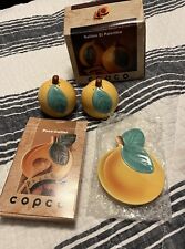 Vintage Copco Peach Spoon Rest & Salt And Pepper Shakers picture
