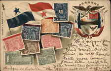 Panama Panamanian Stamps Flag Heraldic Philately c1910 Postcard picture