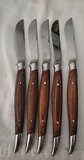 Vintage MCM Steak Knife Set Stainless & Wood 5 Pc  Made Japan by Hull picture