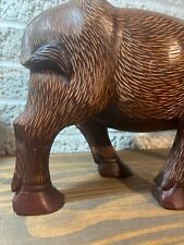 Antique 1920’s Large 20” hand carved Figurine mahogany solid wood water buffalo picture