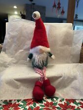 Sitting Gnome Santa Shelf/Mantel Sitter 12 Inches With 6” Legs. picture