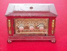 Antique 1927-32 Kenton Toys Ohio Cast Iron Radio Bank Original red paint picture