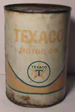 1950s VINTAGE TEXACO MOTOR OIL CAN QUART OIL CAN GRAPHIC OIL CAN TIN LITHO CAN picture