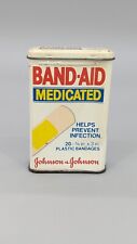 Vintage 1984 Band-Aid Brand Medicated Band Aid Tin Empty Collectible picture