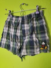 Vintage Mickey Mouse Shorts Youth Disney Plaid Medium Made In USA picture