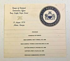 1979 Program - NAVY Supply Corps SCHOOL Change of Command, Rear Adminal Edsall + picture