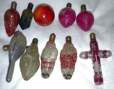 VINTAGE C6 FIGURAL GLASS CHRISTMAS LIGHT BULBS - WORKING picture