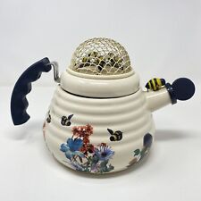 MM Kamenstein BUMBLE BEE tea kettle teapot RARE Metal Spin Spinning Bees - READ picture