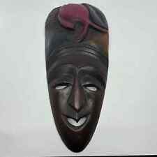 Vintage Tall African Tribal Art Hand Carved Wooden Mask Kenya 17