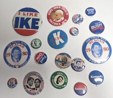 Lot of 18 Vintage Political Pinback Buttons Presidential Campaign Election Pins picture