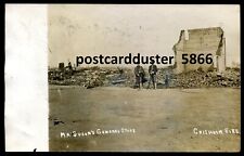CHISHOLM Minnesota 1908 Street View Store Ruins after Fire. Real Photo Postcard picture