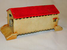 Vintage Cast Iron COVERED BRIDGE Metal Bank Fenstermaker Lancaster PA Red Roof picture