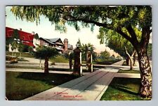 CA-California, A Residential Street, Sidewalk, Trees, Houses, Vintage Postcard picture