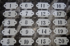 Lot of old enameled metal numbers, from 1-20, MINT. Collectible Furniture Door- picture