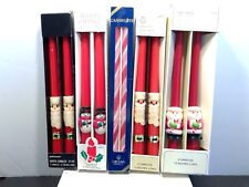 5 Packs of Vintage Christmas Candles Unused - Santa Snowman Peppermint Candy picture