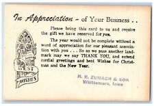 Whittemore Iowa Postcard Appreciation Business Card Gift c1905 Vintage Antique picture