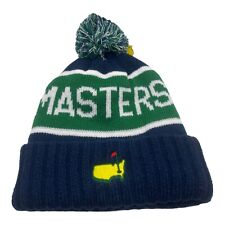 New Masters Navy Toboggan Ski Hat with Pom Cold Weather Knit Hat Beanie Augusta picture