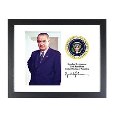 Lyndon B Johnson 36th President Facsimile Presidential Seal 8X10 Framed Photo picture