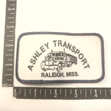 Vtg Raleigh Mississippi ASHLEY TRANSPORT Trucker Patch C09N picture
