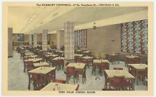 EARLY ADV. POSTCARD - Harmony Cafeteria Pine Palm Dining Room - Chicago IL picture