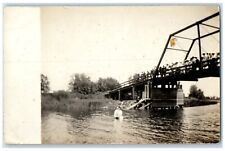 c1910's Bridge Baptism Priest RPPC Photo Unposted Antique Postcard picture