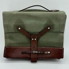 VTG Swiss Medic Military Leather and Green Canvas Carry Bag R. Gerber Kappelen picture