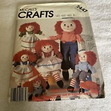 Vintage 1986 McCall's Pattern #2447.  Raggedy Ann and Andy Dolls in 4 Sizes. picture