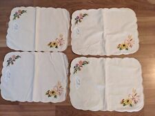 Vintage B.M Jabara& Sons NWT Floral Embroidery Cotton Placemats Set Of 4 picture