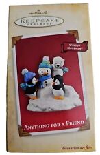 Hallmark Keepsake Christmas Ornament 2004 ANYTHING FOR A FRIEND Penguins 20h picture