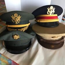 Lot of 4 Military Caps/Visors. WW2 and Vietnam Era. Officer Enlisted  picture