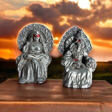 SPOONTIQUES Pewter Figurines Wizards and Witch Set of 2 Red eyes MR915/MR611 picture