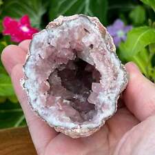 Cavernous Pink Amethyst Crystals Geode Clear Calcite | 203 grams picture