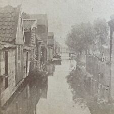Antique 1870s Zaandam Holland Canal And Houses Stereoview Photo Card P4031 picture