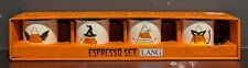 Lang Design Ceramic Halloween Candy Corn Espresso Set of 4 Mugs - NEW picture