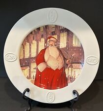 Saks Fifth Ave Christmas Santa Claus Platter 1994 Ltd Edition w Display Stand picture