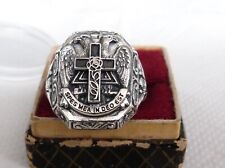 32nd Degree Rose Croix Cross Scottish Rite Masonic SILVER  Ring picture