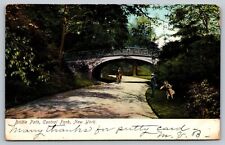 Bridle Path, Central Park, New York, vintage post card 1907 picture