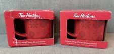 Tim Hortons Mug Set Red Snowflake Set Ceramic 2021 New in Box Canada picture