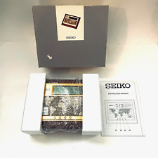 New Vintage Seiko World Time LCD Clock - Model # QHL020B Digital Clock Calendar picture