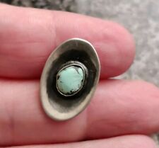 Vintage Old Pawn Native American Sterling Silver & Turquoise Brooch Pin Tested picture
