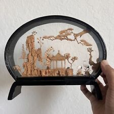Vintage Hand Carved Chinese Miniature Diorama Shadow Box picture