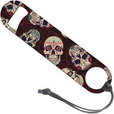 Sugar Skull Bottle Opener, Dia De Los Muertos Day of the Dead Tattoo Stainless S picture