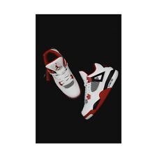 Air Jordan 4 Retro Fire Red Nike Rolled Poster picture